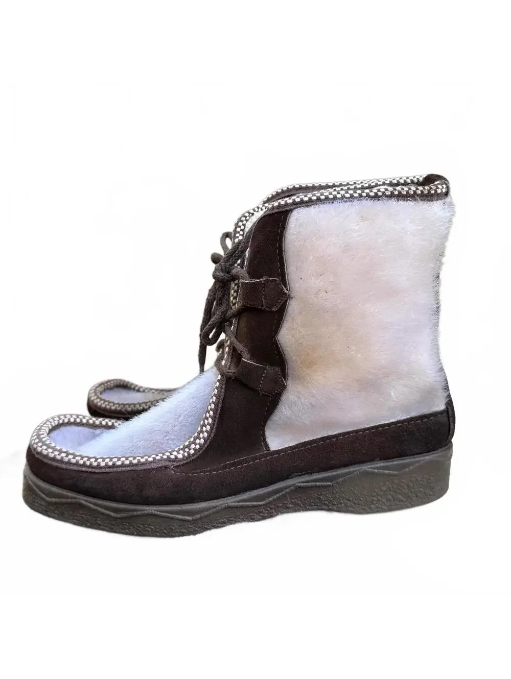 Vintage Snowland Made In Italy Hair On Hide Shearling Boots Women’s Size 8